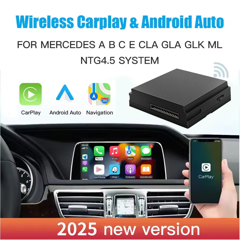 Wireless Carplay Android Auto For Mercedes Benz A B C E CLA GLA GLK ML NTG4.5 System Becke