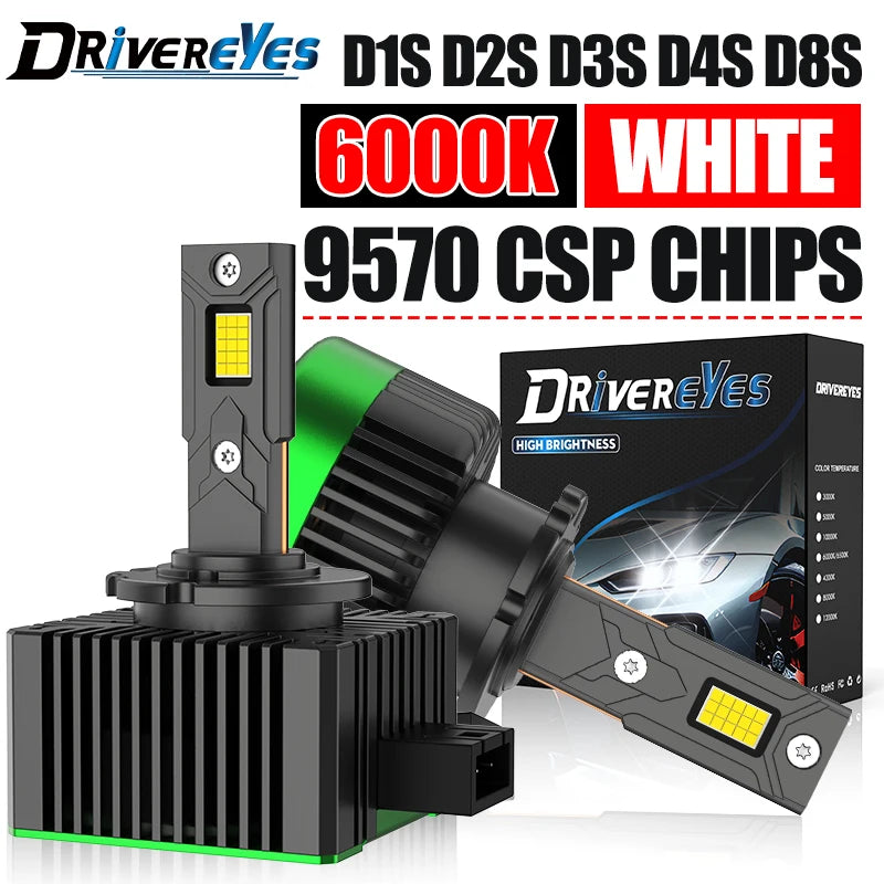 7800W D1S D3S D2S LED CANBUS Headlight 8600000LM Bulbs Super Bright D4S D1R D3R D2R D4R D8