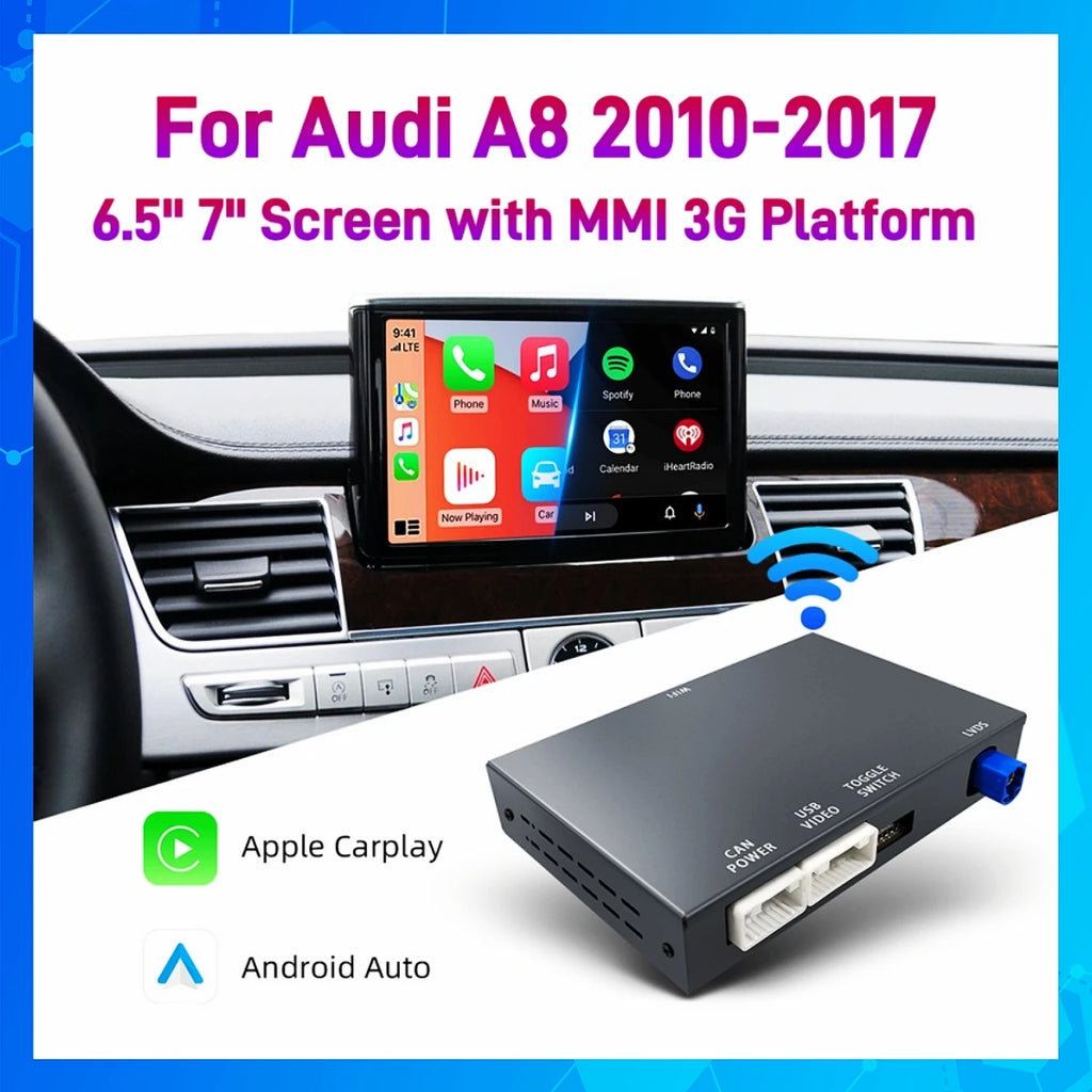 ANYFAR Wireless CarPlay Suitable For Audi A8 2010-2017, 6.5"/7" Screen, MMI 3G Module Andr | AUTOKITSHOP