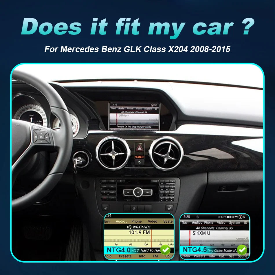 Linux Multimedia Screen Wireless CarPlay Android Auto Car Radio GPS For Mercedes Benz GLK