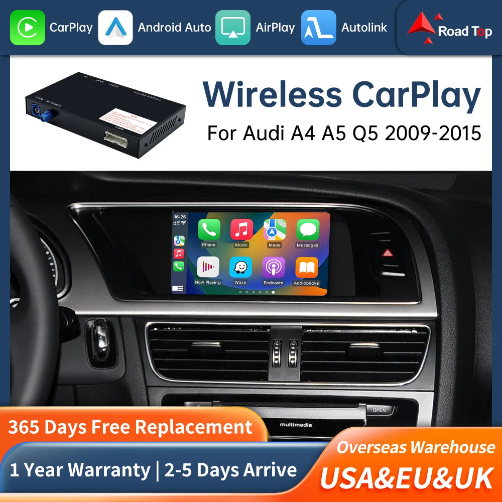 Road Top Wireless Carplay Decoder Interface For Audi A4 A5 Q5 S4 S5 2009-2015 With AirPlay | AUTOKITSHOP