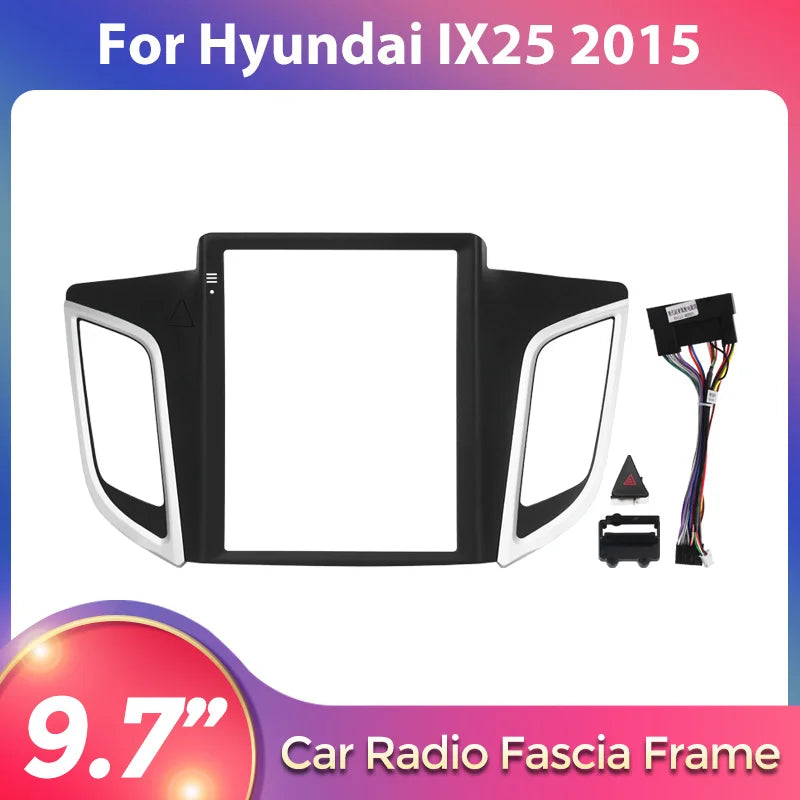 9.7" For Tesla Style Android Car Radio Fascia Adapter For Hyundai IX25 2015 Headunit Frame