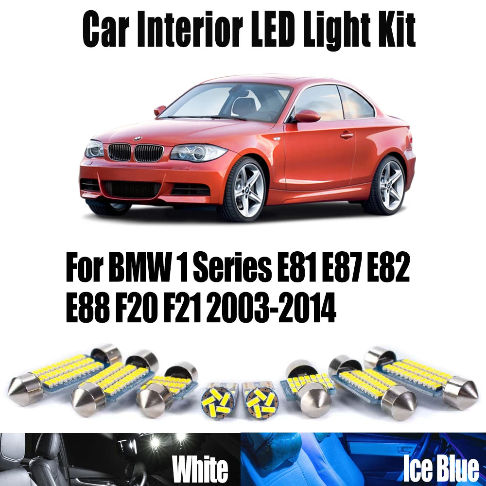 LED Interior Light Kit for BMW 1 Series E81 E87 E82 E88 F20 F21 2003-2014 - Canbus Dome Map Door Trunk Bulbs | AUTOKI...