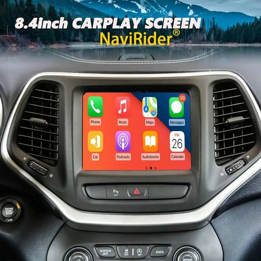 Carplay Screen Navi 8.4inch Car Radio Stereo for Jeep Cherokee 2014-2021 Android 15 Multim
