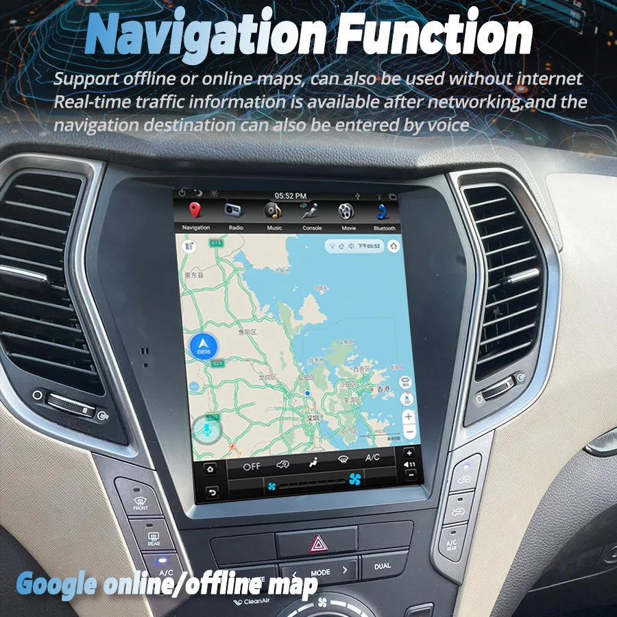 For Hyundai Santa Fe Ix45 2013 2014 2015 2016 2017 2018 Car GPS Multimedia Video Player An