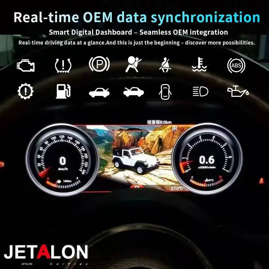 For Jeep Wrangler JK 2011-2018 LCD Speedmeters Dashboard Player 2025 Upgrade Original Car  | AUTOKITSHOP