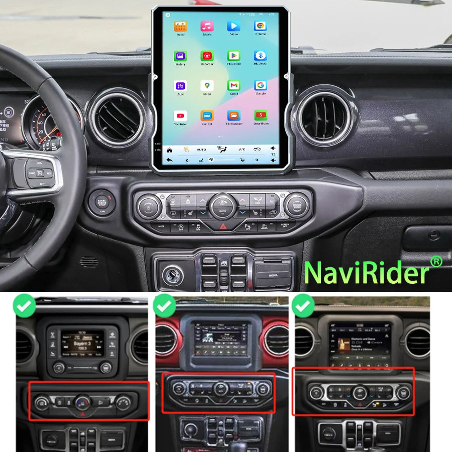 Car Radio Carplay For Jeep Wrangler JL 2018-2023 Audio GPS Navigation Media Video Player T