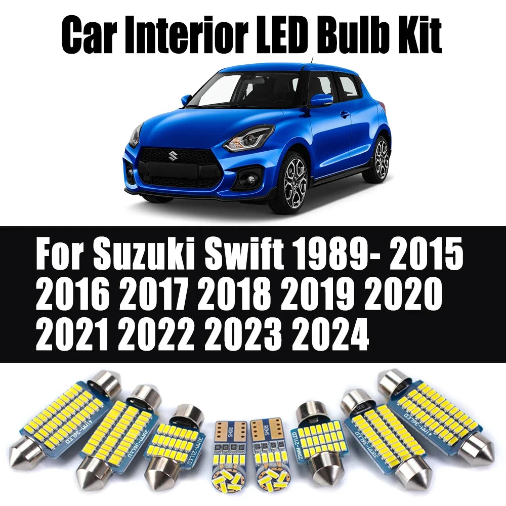 LED Interior Light Kit for Suzuki Swift 1989- 2021 - Canbus Dome Map Door Trunk Bulbs | AUTOKITSHOP
