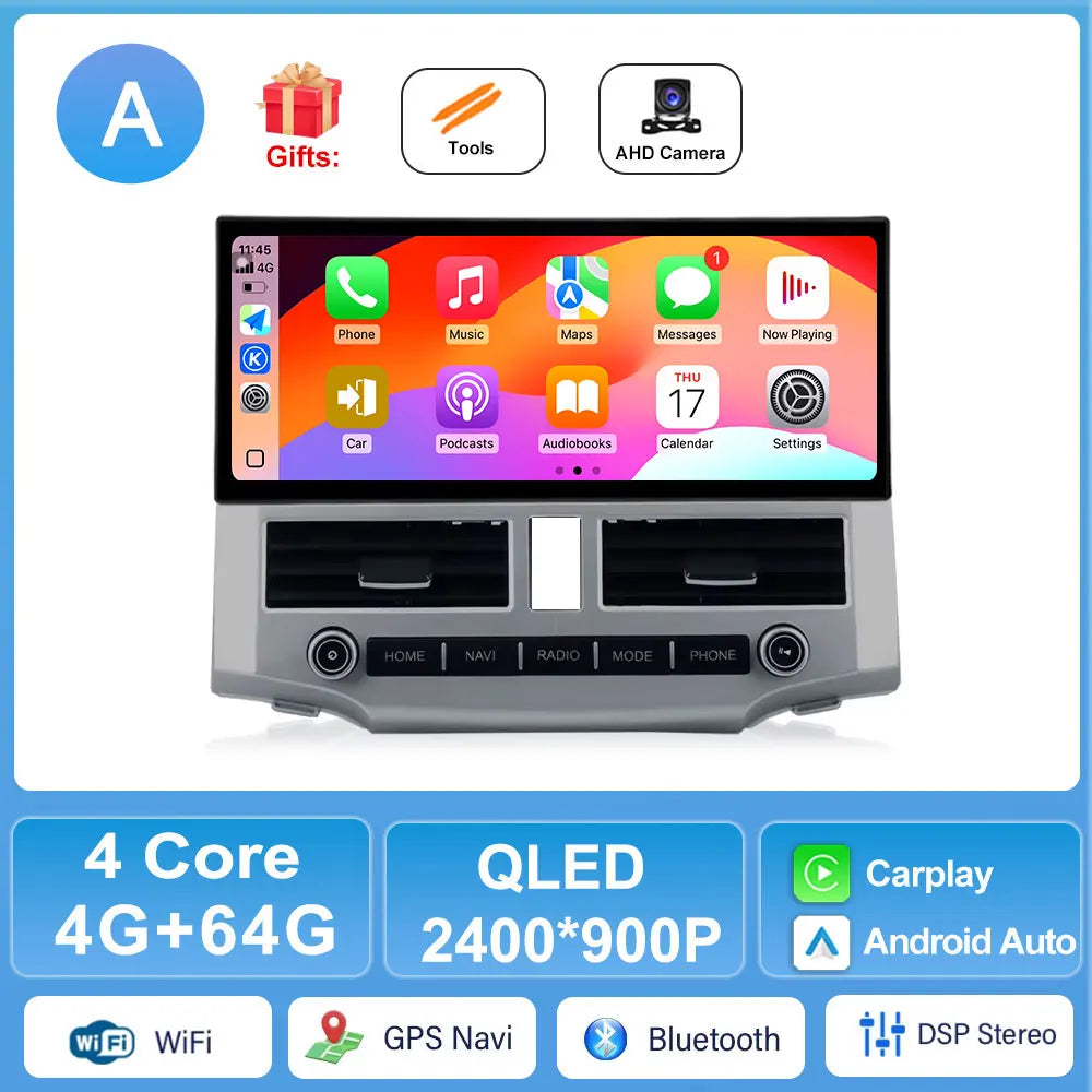 12.3" Android 15 Car Stereo for Toyota 4Runner 2007-2021 – Wireless CarPlay, GPS Navigation, Bluetooth DSP | A
