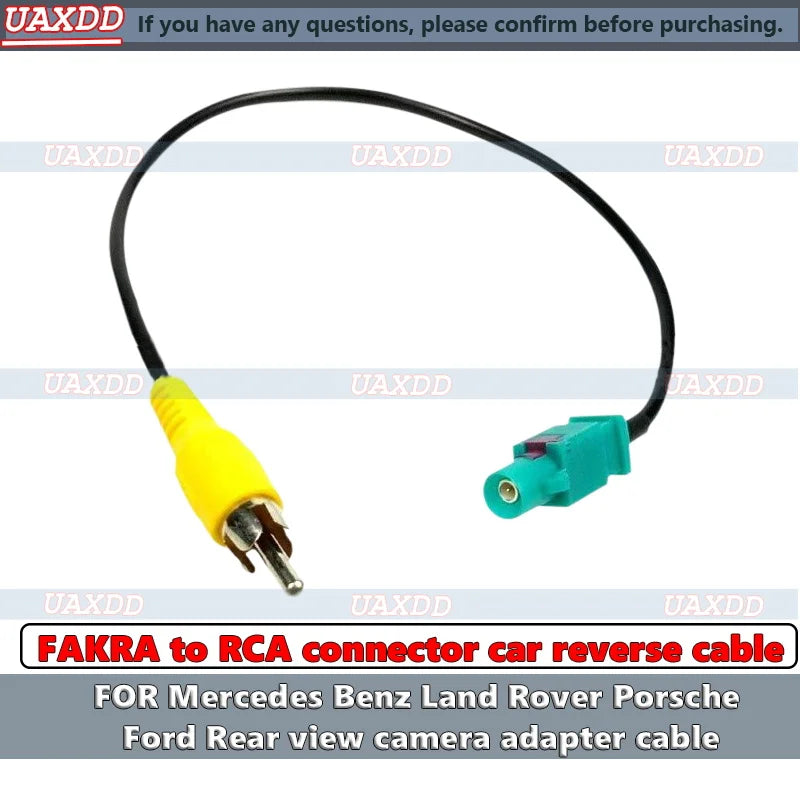 FAKRA to RCA connector car reverse cable FOR Mercedes Benz Land Rover Porsche Ford Rear vi