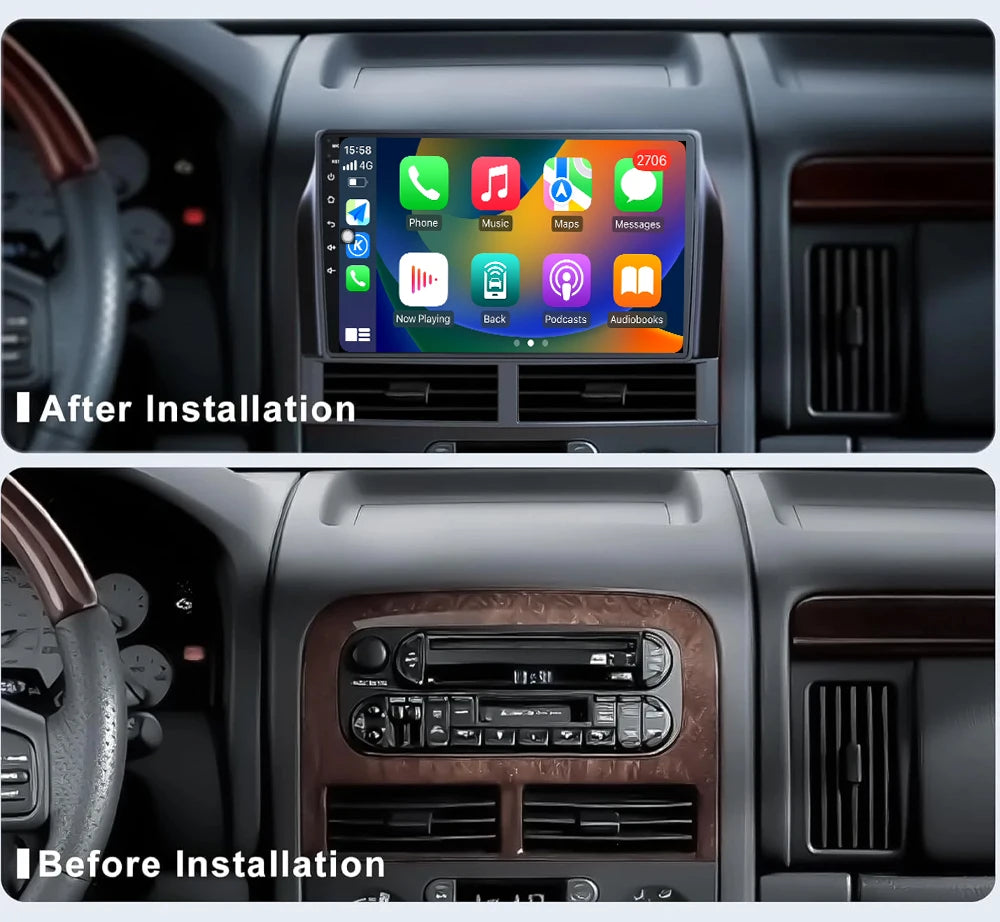 Android 16 Wireless CarPlay Auto Radio Car Multimedia GPS Video For Jeep Grand Cherokee Il