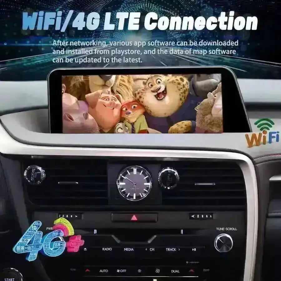 12.3'' Android 14 Qled Car Multimedia Video Player For Lexus Rx450h RX200t RX350 RX300 RX