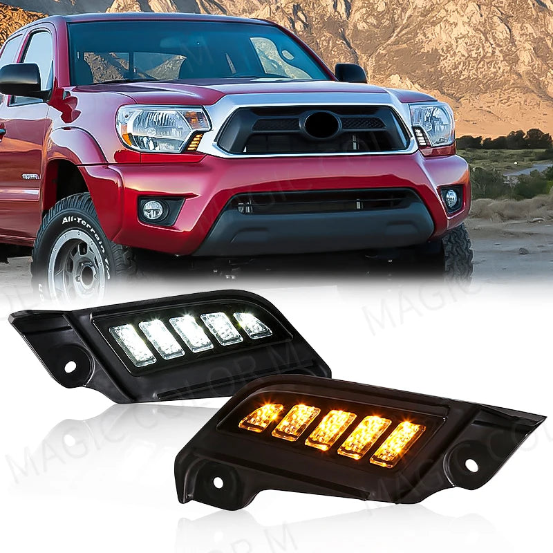 For Toyota Tacoma 2012 2013 2014 2015 LED DRL Daytime Running Light White Daylights Yellow | AUTOKITSHOP