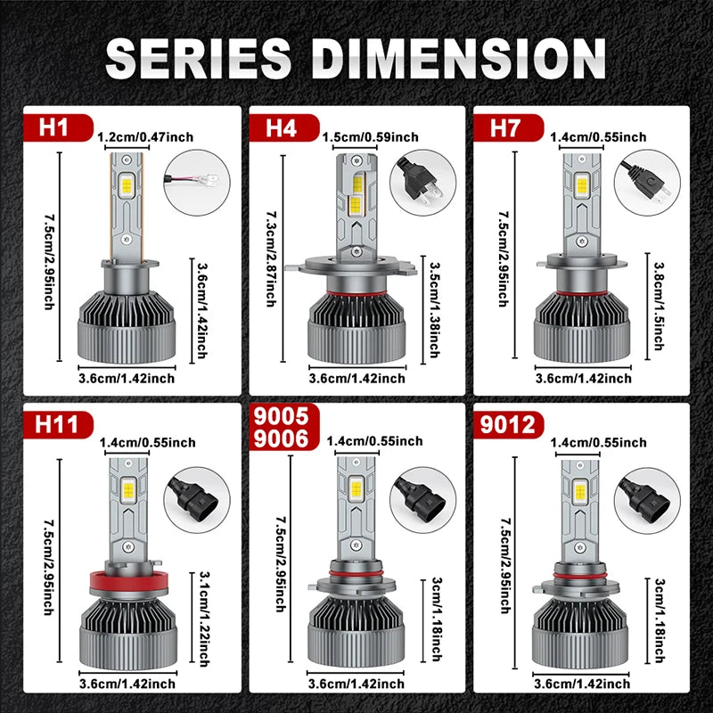 6300W 5900000LM H4 H7 LED Headlight Bulbs Canbus H1 H8 H11 9005 9006 9012 HB3 HB4 9970CSP
