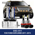 roadsun D3S HID Car Bulb Xenon Headlights 35W 12V 6000K White H11 LED Fog Lamp for Ford Ex
