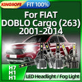 KINGSOFE H7 LED H1 Car Headlight 110W Fog Light 6000K For FIAT DOBLO Cargo (263) 2001 2002