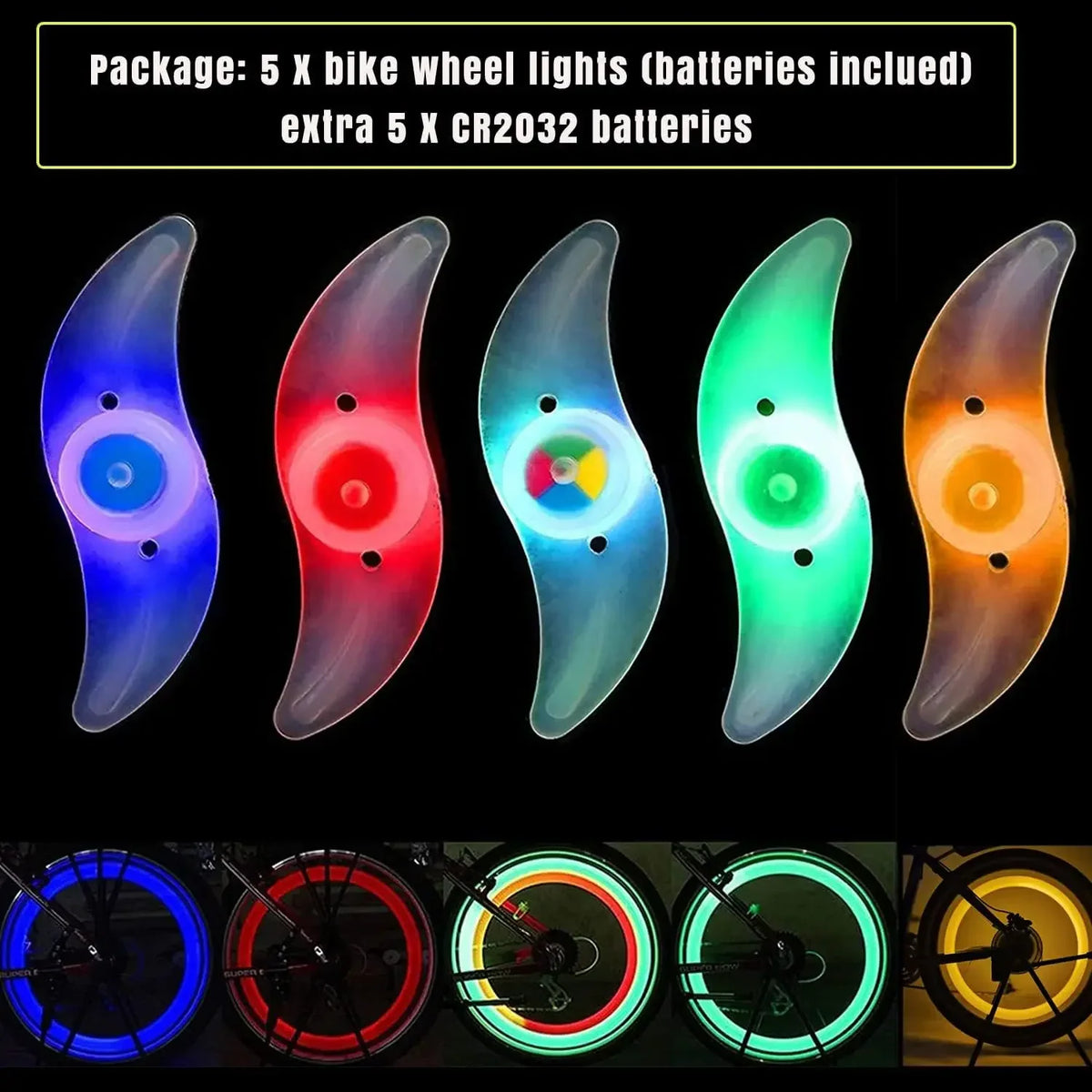 LED Bike Wheel Light 3 Mode Bike Wheel Spoke Light Waterproof Bike Safety Warning Tire Light Eas - Automotive LED Light
