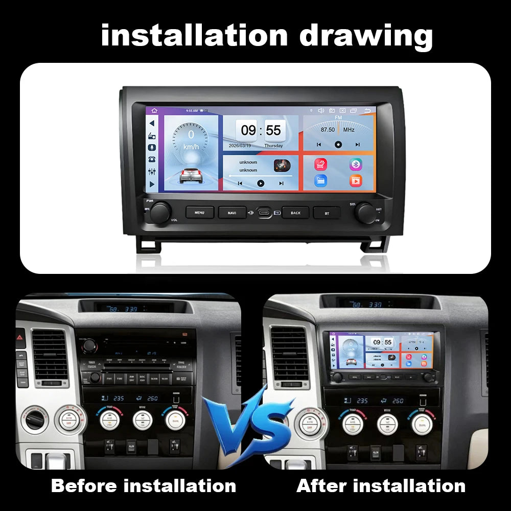 9.3 inch Car Radio Wireless Carplay Android Auto for Toyota Tundra XK50 2007-2013 Multimed