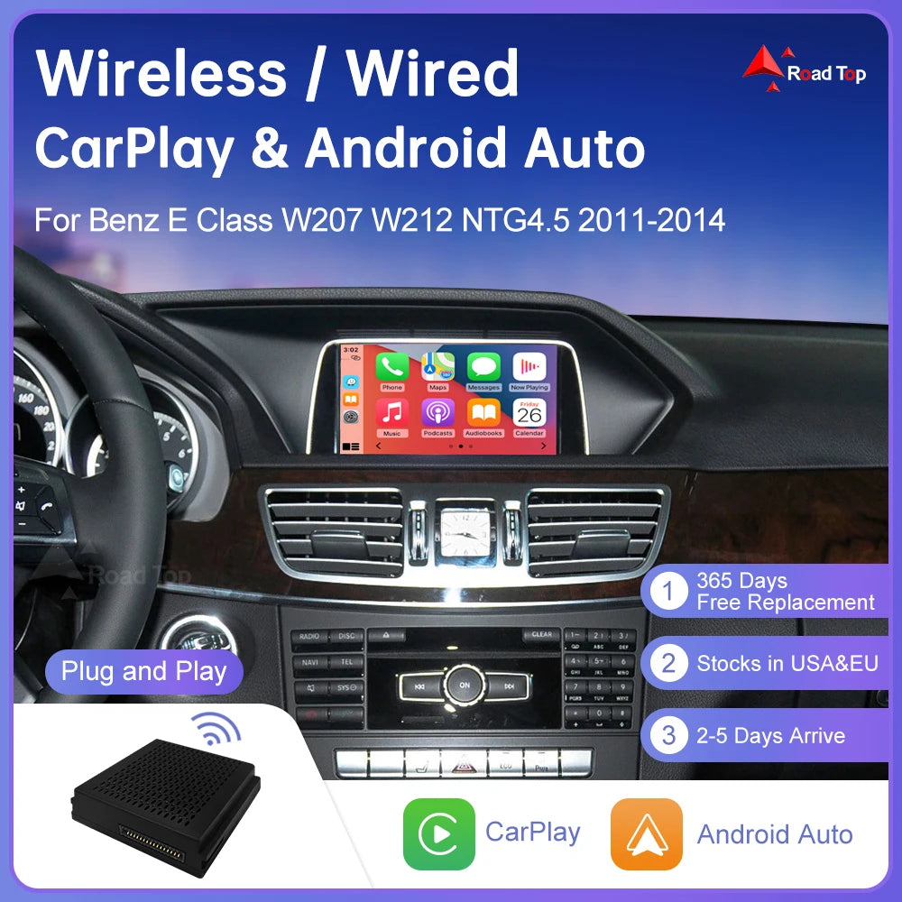 Plug and Play Wireless CarPlay for Mercedes Benz E Class W207 W212 NTG4.5 2011-2014 Androi