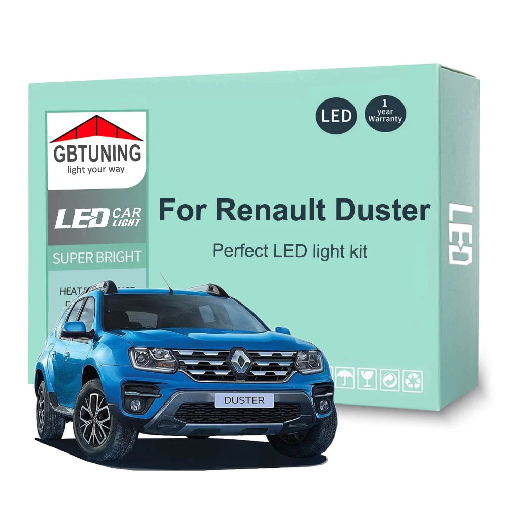 LED Interior Light Kit for Renault Duster I II 1 2 MK1 MK2 2011-2018 - Canbus Dome Map Door Trunk Bulbs | AUTOKITSHOP
