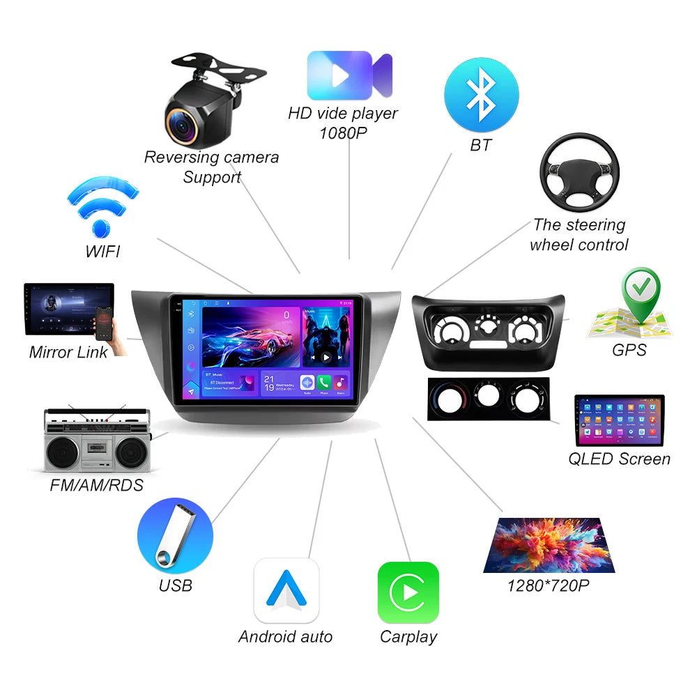 Android For Mitsubishi Lancer 9 Cs 2000 - 2010 Car Radio Carplay Multimedia Video Player G | AUTOKITSHOP