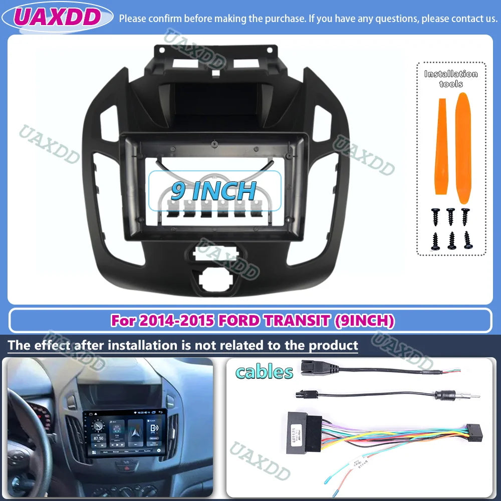 9 inch Car Fascia Radio Panel for FORD Transit Connect Tourneo Connect 2014-2015 Dash Kit