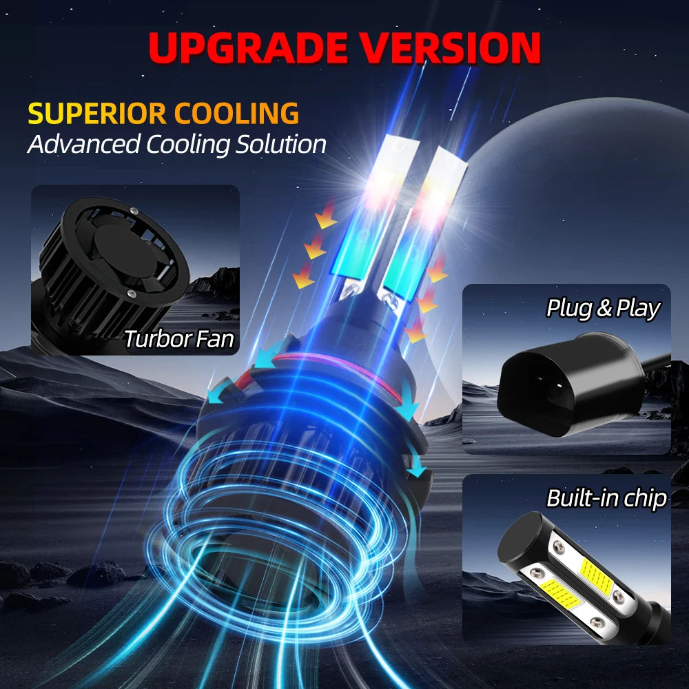 2/4Pcs 30000LM LED Headlight 9007 Car Bulbs 9145 Fog Light Lamp Canbus For Ford F150 1997
