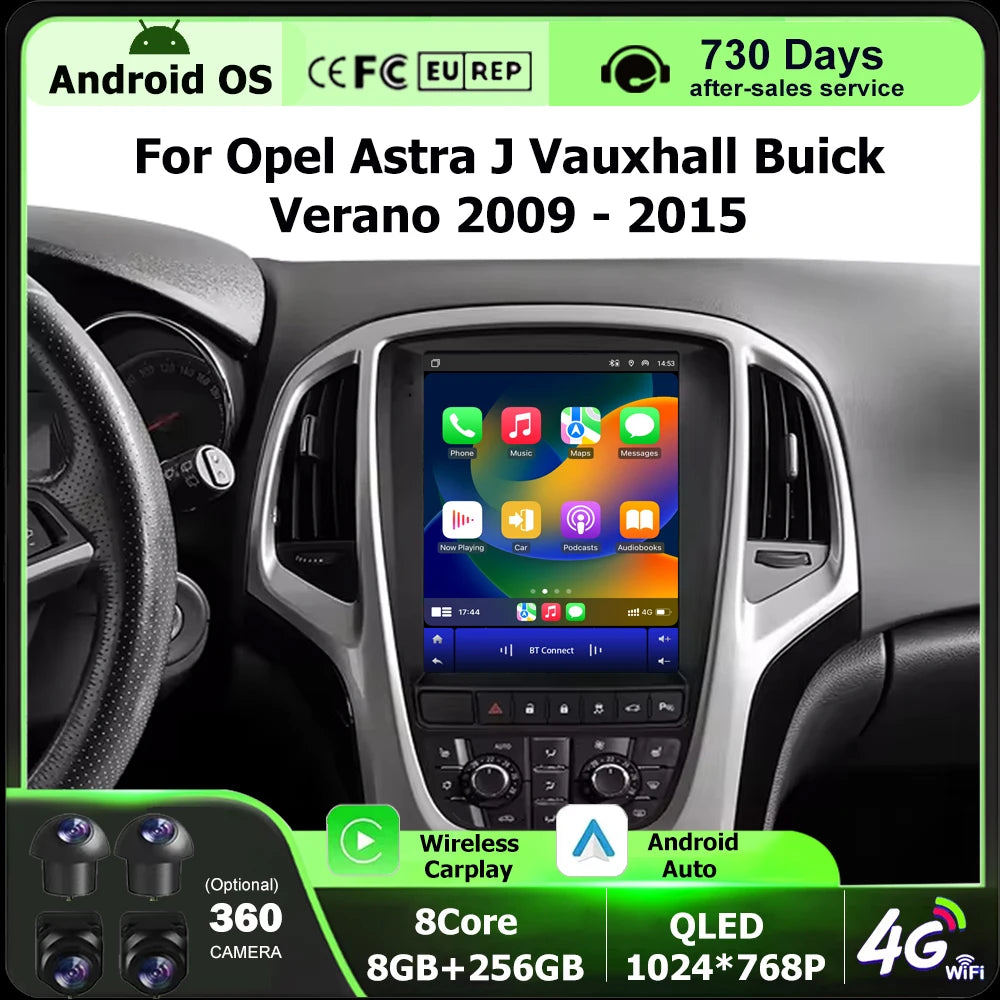Car Radio Multimedia Player GPS Navigation For Opel Astra J Vauxhall Buick Verano 2009-201