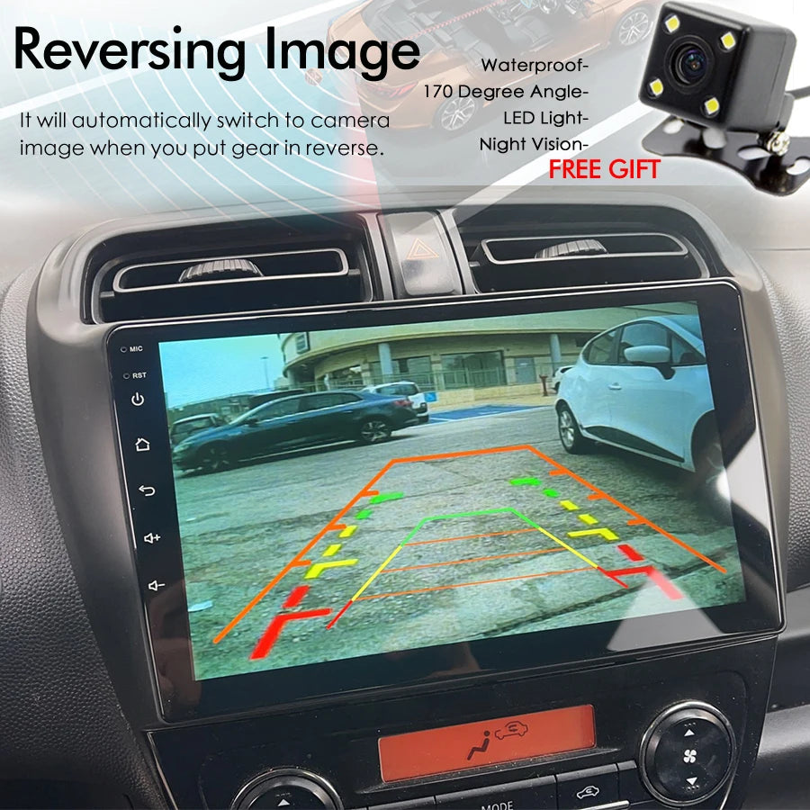 Android 14 Car Radio Player For Mitsubishi Mirage Attrage navigation 2012-2018 GPS DSP Car