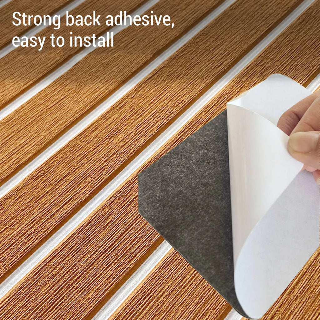 1Pc 3 Colors Boat EVA Self-Adhesive Foam Boat Flooring Faux Teak Decking Sheet Pad For Boat Mari - Automotive LED Light