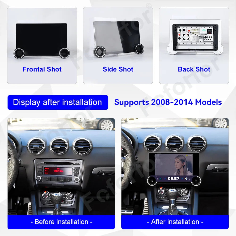 Smart Android 15 Car Head Unit Ultra-thin HD Screen Wireless Carplay GPS Navigation Stereo