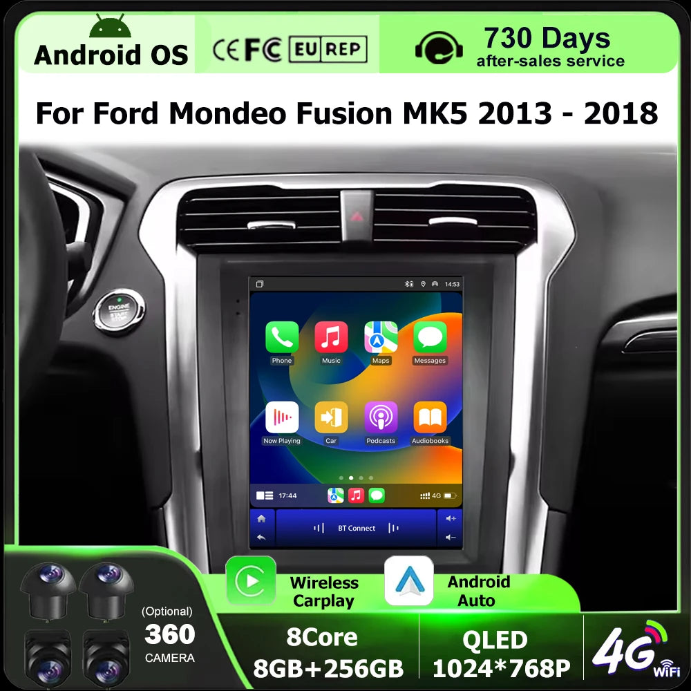 9.7" Android 16 Auto For Ford Mondeo Fusion MK5 2013 - 2018 Car Radio Multimedia Video Pla