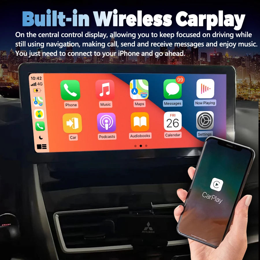 12.3inch For Mitsubishi Eclipse Cross 2018-2021 Android 14 Car Radio Navi GPS Multimedia P
