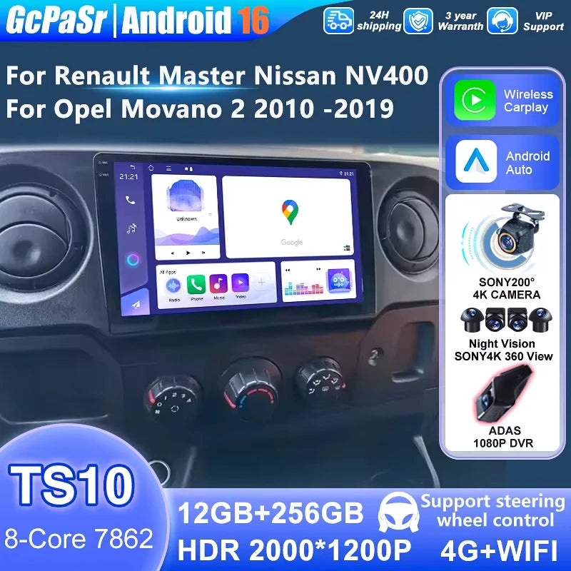 Car Android For Renault Master For Nissan NV400 For Opel Movano 2 2010 - 2019 Multimedia S