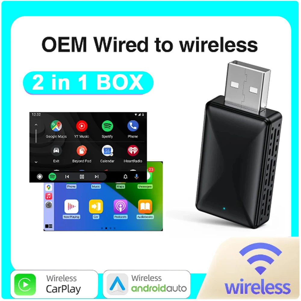 Wireless CarPlay Box Android Auto Wireless Adapter for Mazda Chevrolet Volvo Ford Toyota P