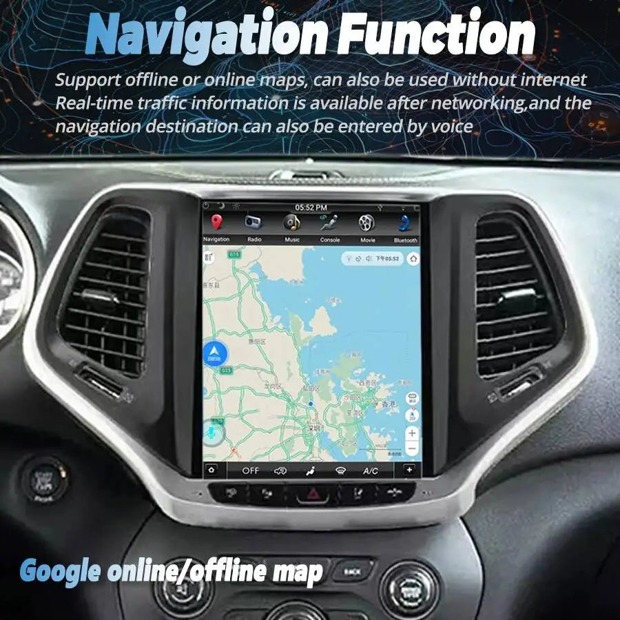 10.4" Android Autoradio Multimedia Video Player For Jeep Cherokee 5 KL 2014-2018 Car Navig