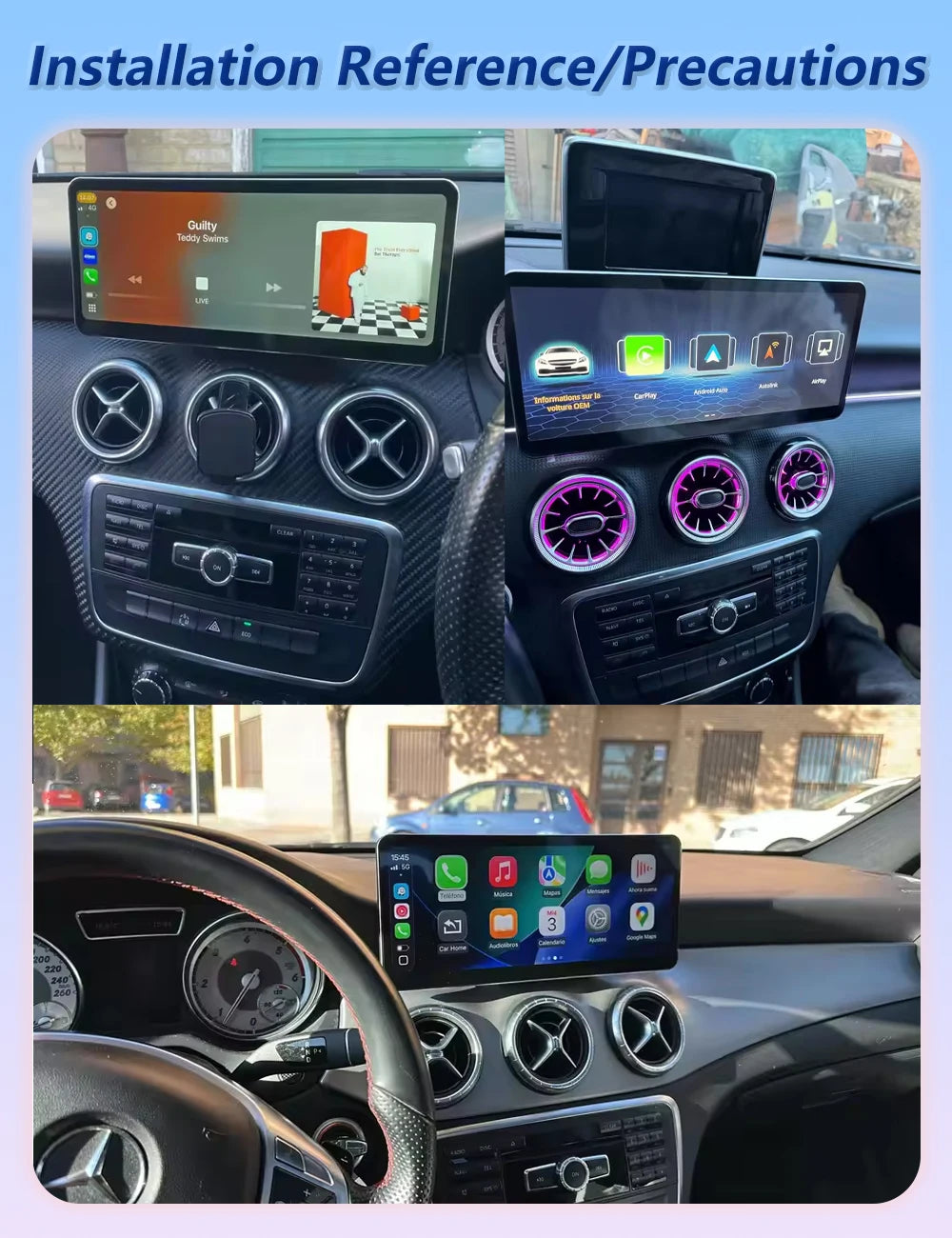 Wireless Carplay Linux Screen For Mercedes Benz A B Class CLA GLA W176 W246 2013-2015 NTG4 | AUTOKITSHOP