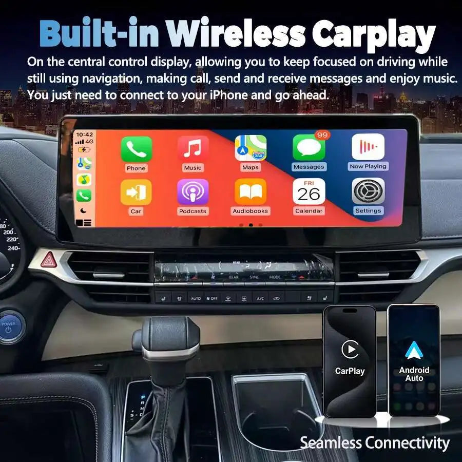 2560*720 Android 14 Screen For Toyota Sienna Gravia 2022-2025 Car Radio Multimedia Video P