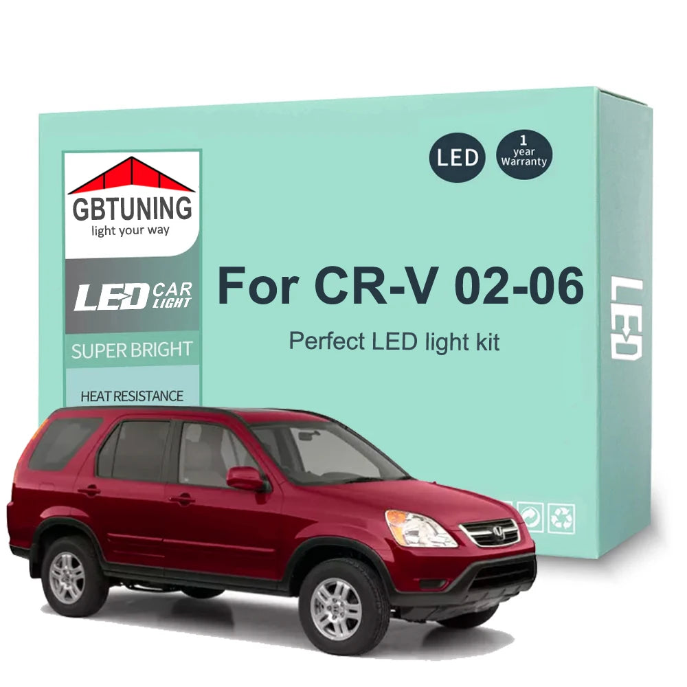 9-Piece LED Interior Light Kit for Honda CRV CR-V II MK2 - Canbus Error-Free Bulbs | AUTOKITSHOP