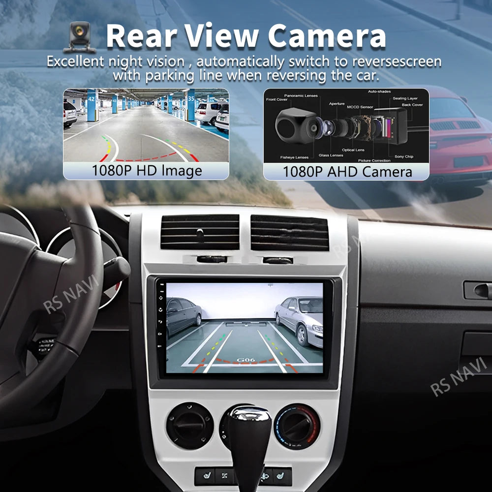 Android 16 For Dodge Caliber 2007 - 2012 2K QLED Android Car Radio Multimedia Video Player