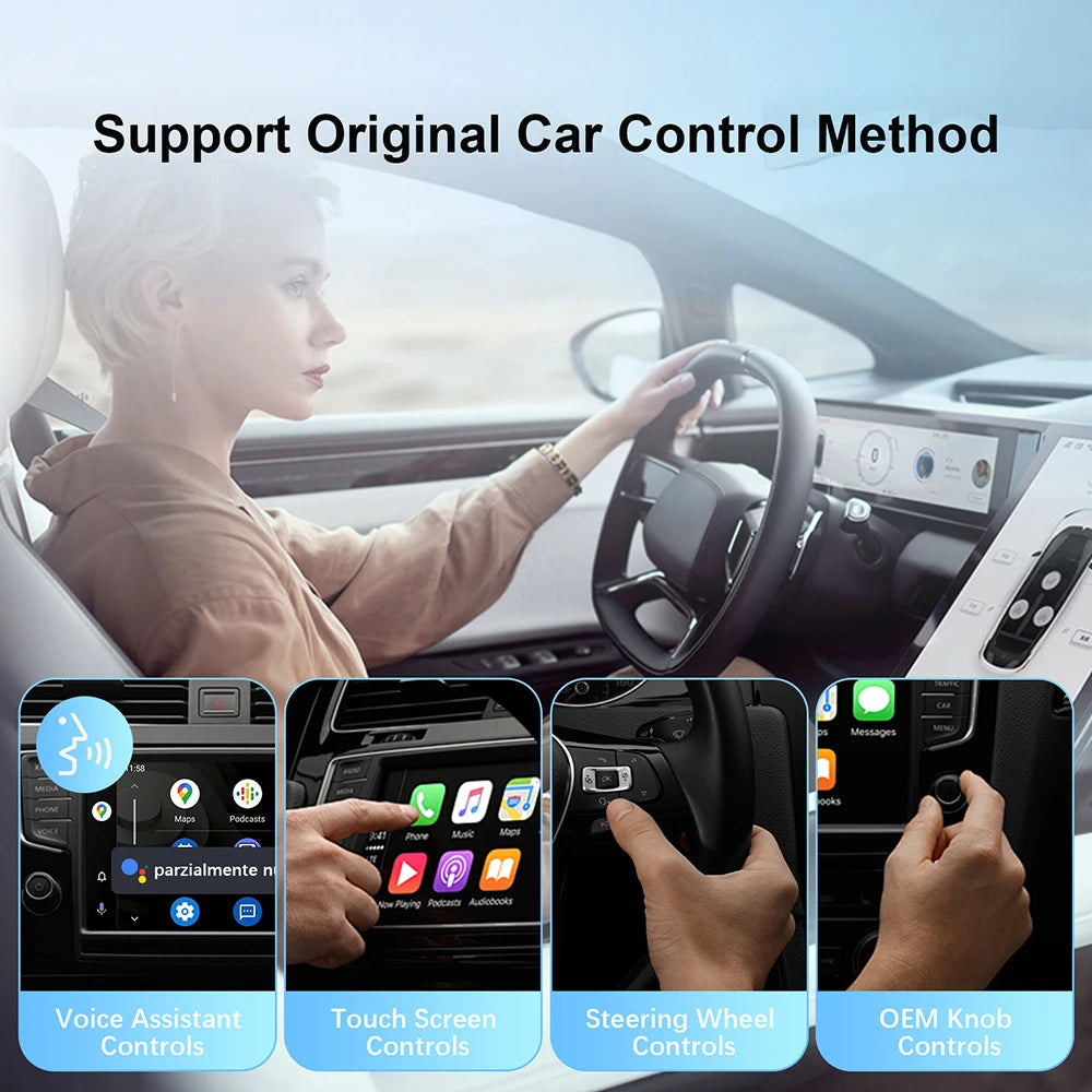 2025 New Wireless Android Auto Adapter Wired to Wireless Carplay Smart Box USB Plug and Pl | AUTOKITSHOP