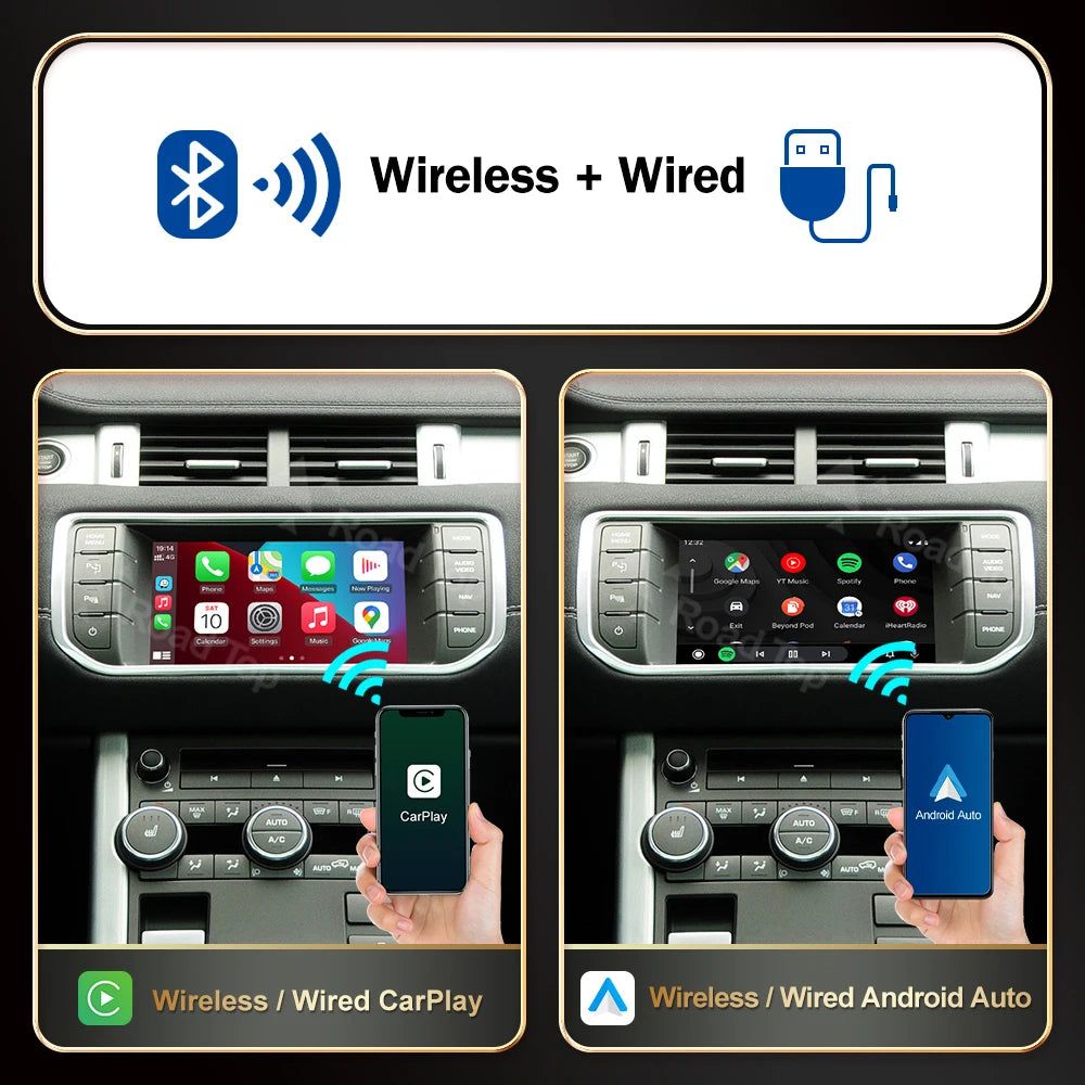 RoadTop Wireless Carplay Android Auto Mirror Link AirPlay Ai Box For Land Rover Jaguar Ran