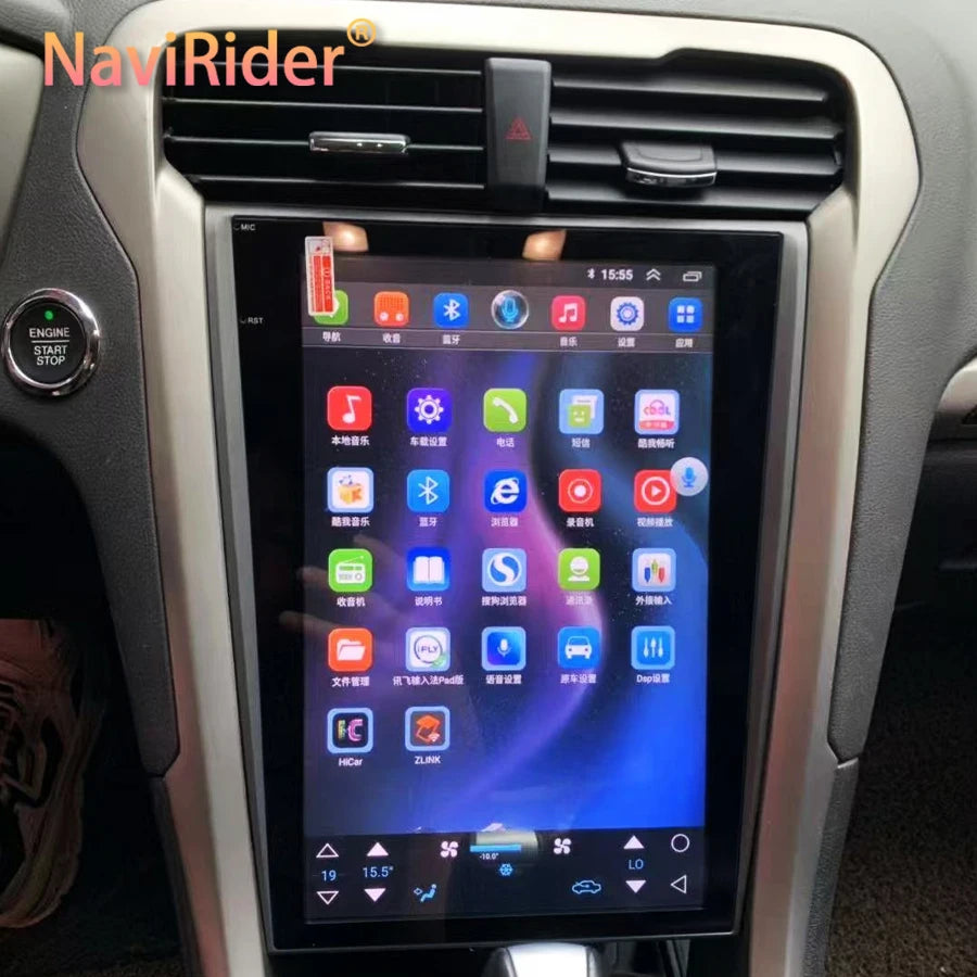 13.8inch AHD Vertical Screen Stereo For Ford Fusion Mondeo 2012-2015 Android 15 Car GPS Na