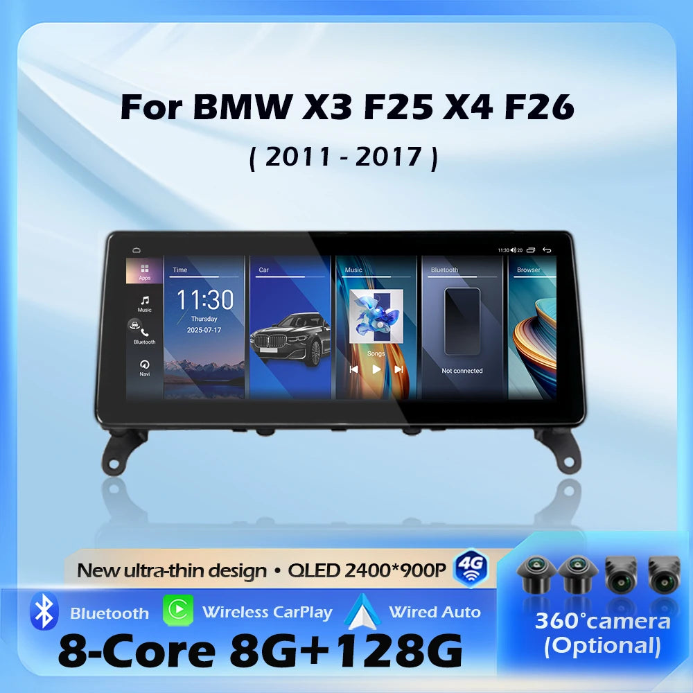 Android AUTO For BMW X3 F25 X4 F26 2011-2017 CIC NBT System Wireless CarPlay Car Raido Mul