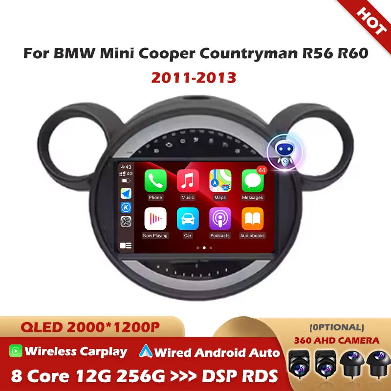 For BMW Mini Cooper Countryman R56 R60 2011-2013 Android 16 Auto Carplay Car GPS Navigatio