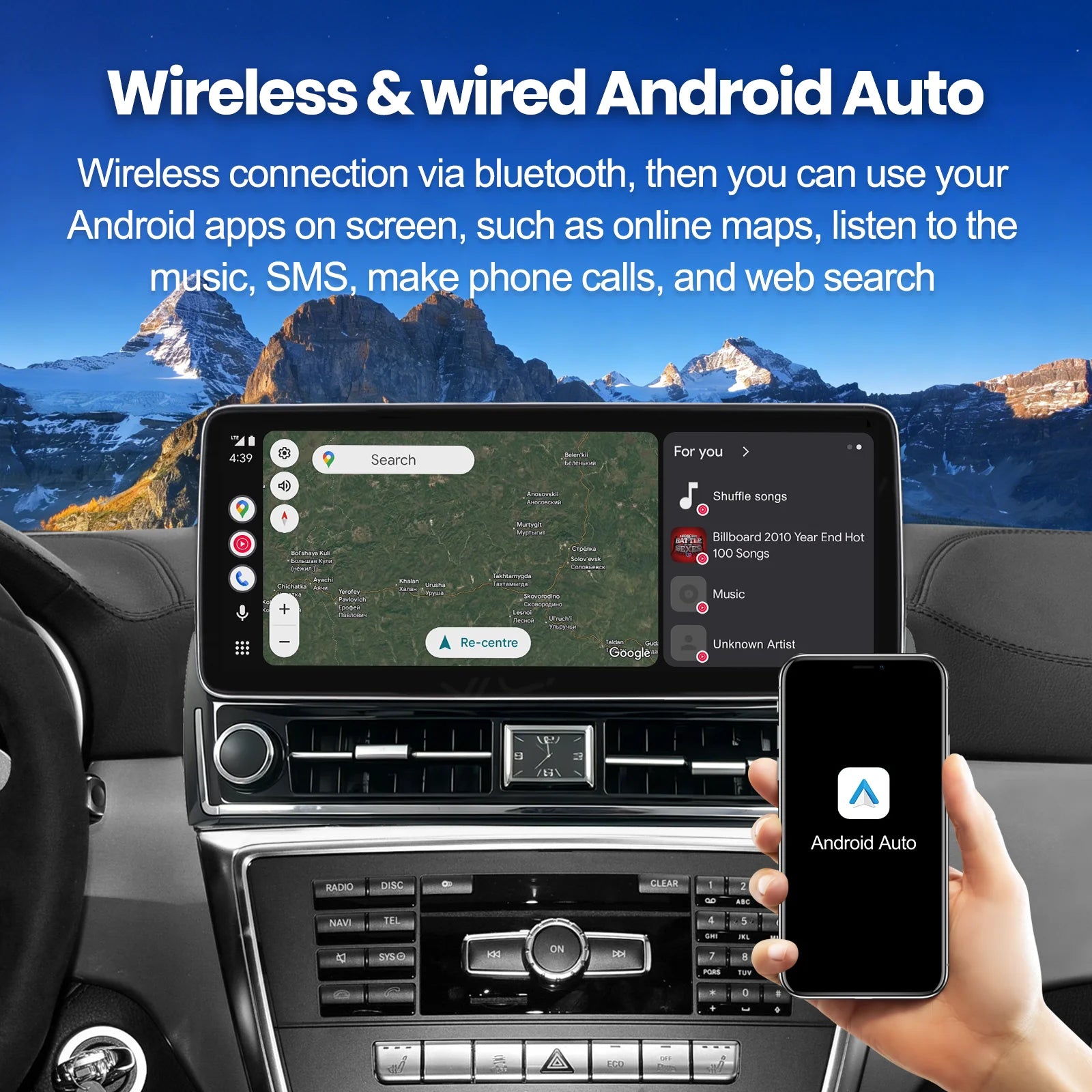 Touch Screen Wireless CarPlay Multimedia Display for Mercedes-Benz ML 2012-2015 NTG 4.5