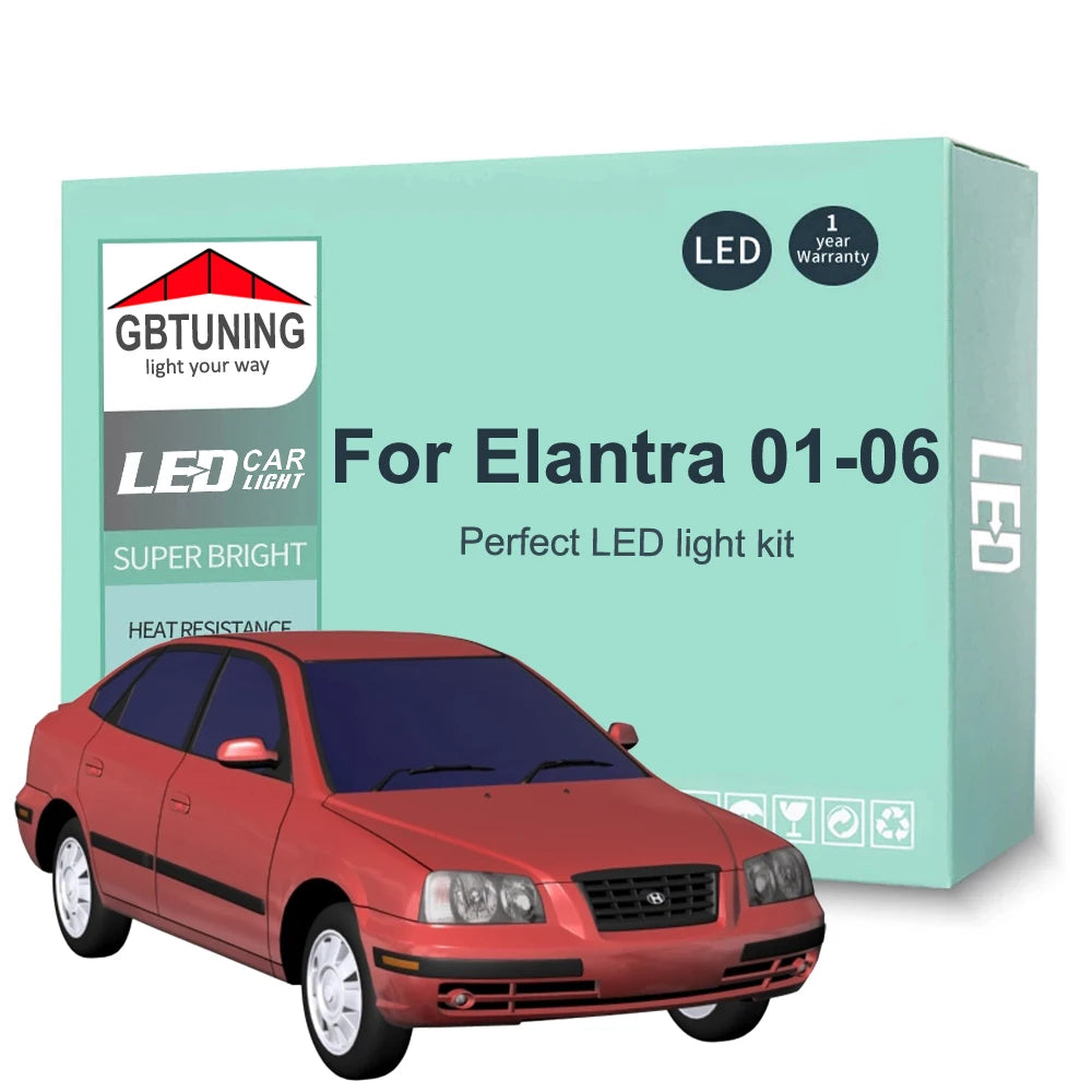 10-Piece LED Interior Light Kit for Hyundai Elantra XD - Canbus Error-Free Bulbs | AUTOKITSHOP