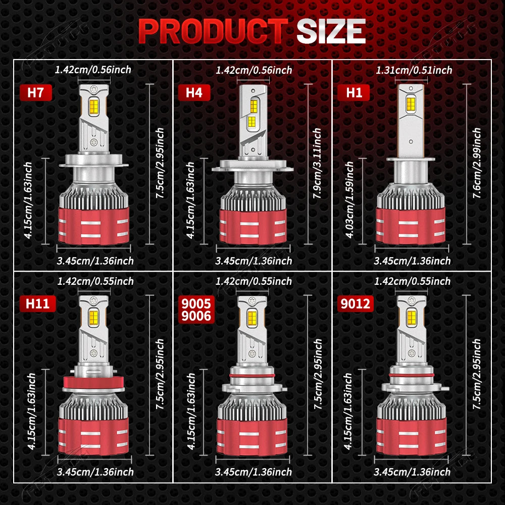 H4 LED H11 9005 HB3 9006 HB4 9012 6000K 4300K 3000K H7 LED Bulb Three Color Remote Control