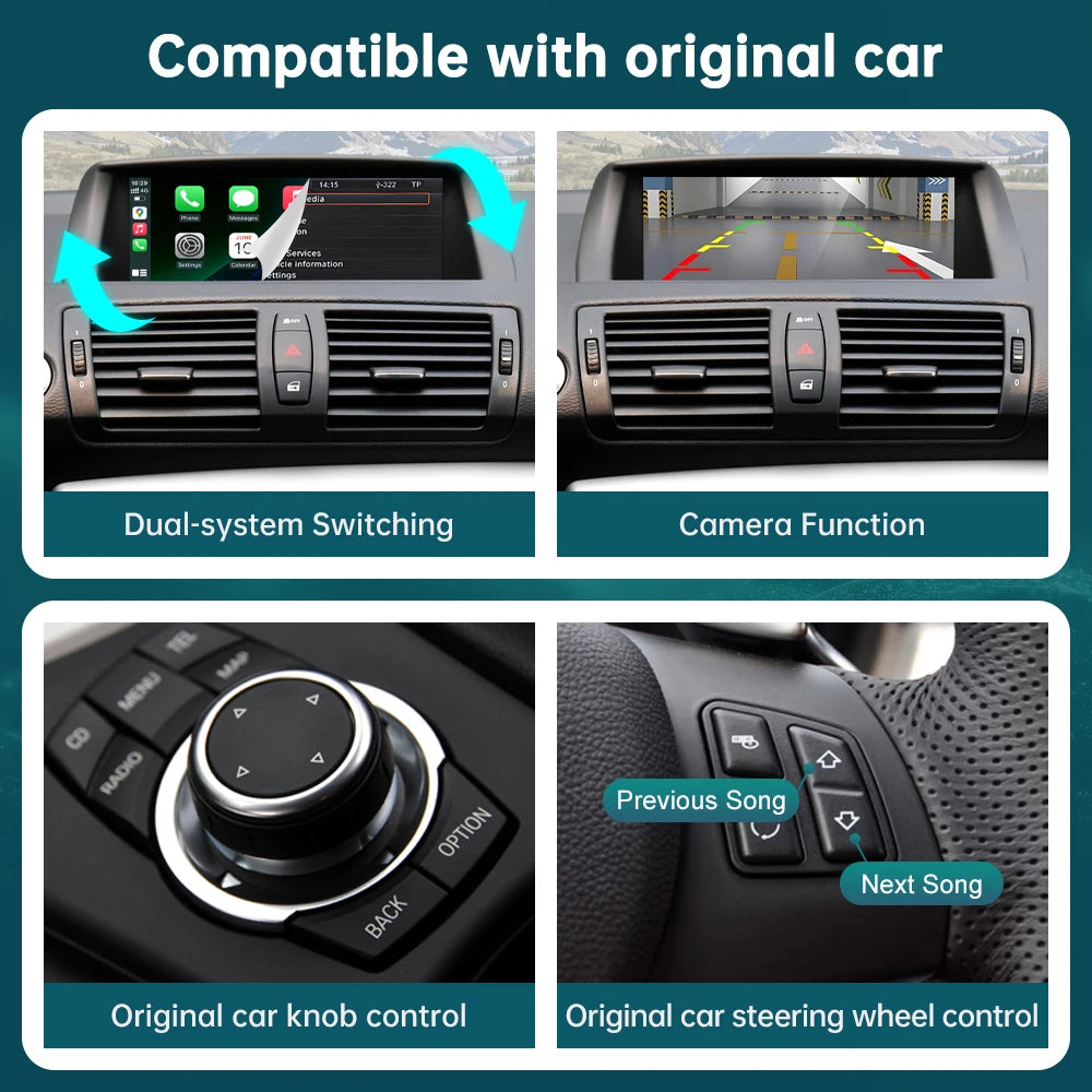 RoadTop Wireless CarPlay for BMW Series 1 E81 E82 E87 E88 CIC 2008-2012 with Android Auto