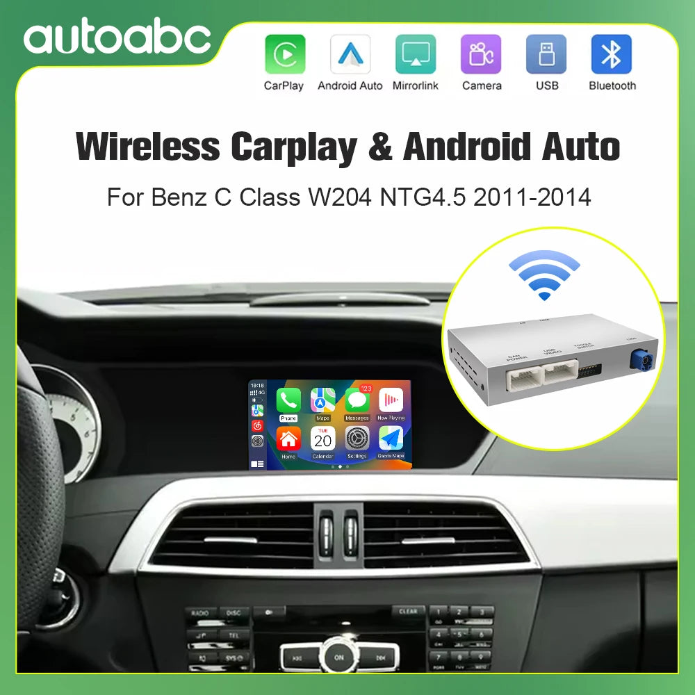 Wireless Carplay Android Auto Module For Mercedes Benz A B C E CLA GLA GLK ML CLS NTG4.5 W